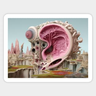 Pink Fantasy ear anatomy Sticker